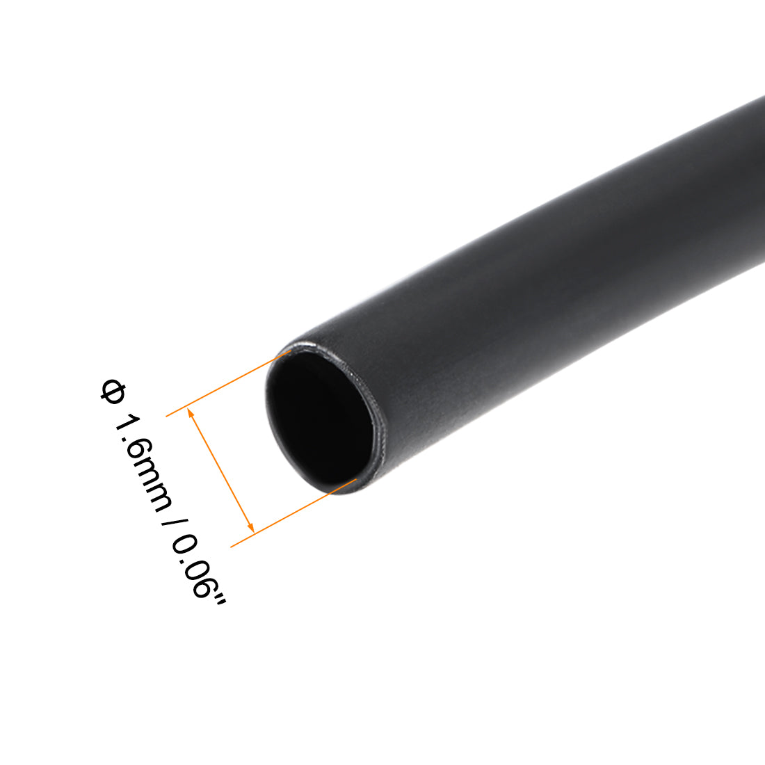 uxcell Uxcell Heat Shrink Tubing, 1/16"(1.6mm) Dia 3.65mm Flat Width 3:1 rate 10ft - Black