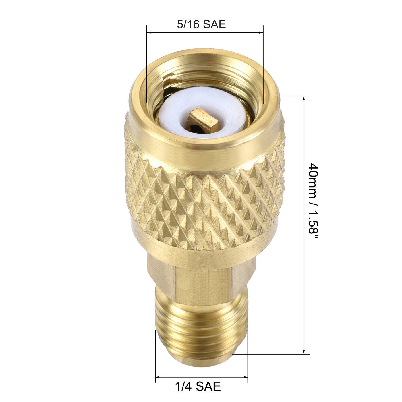 Uxcell Uxcell Brass Pipe Fitting, 1/4 SAE Flare Male 5/16 SAE Female Thread, Tubing Adapter Connector, for Air Conditioner Refrigeration