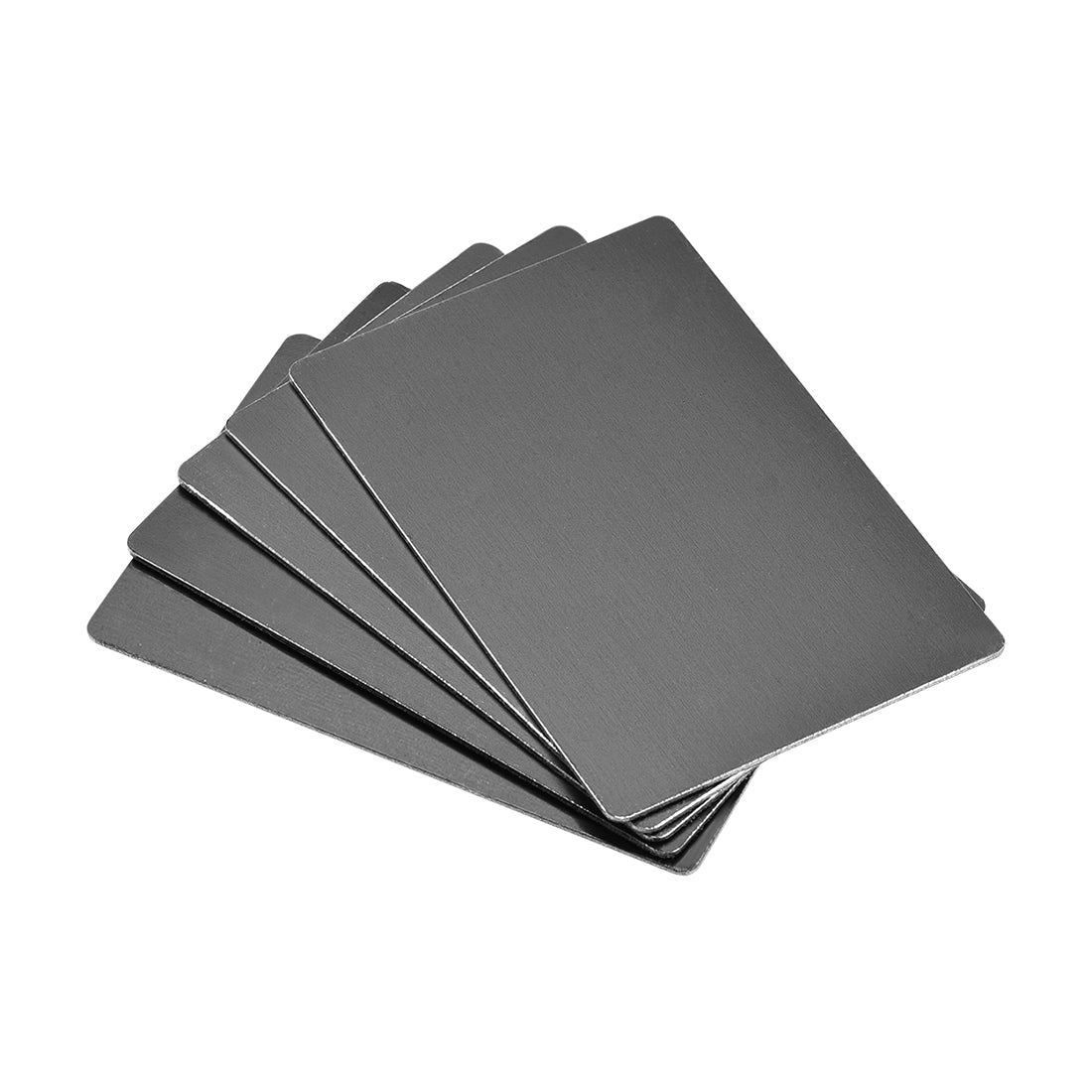 Uxcell Uxcell Blank Metal Business Card 100x60x0.8mm Anodized Aluminum Plate for DIY Laser Printing Black 5 Pcs