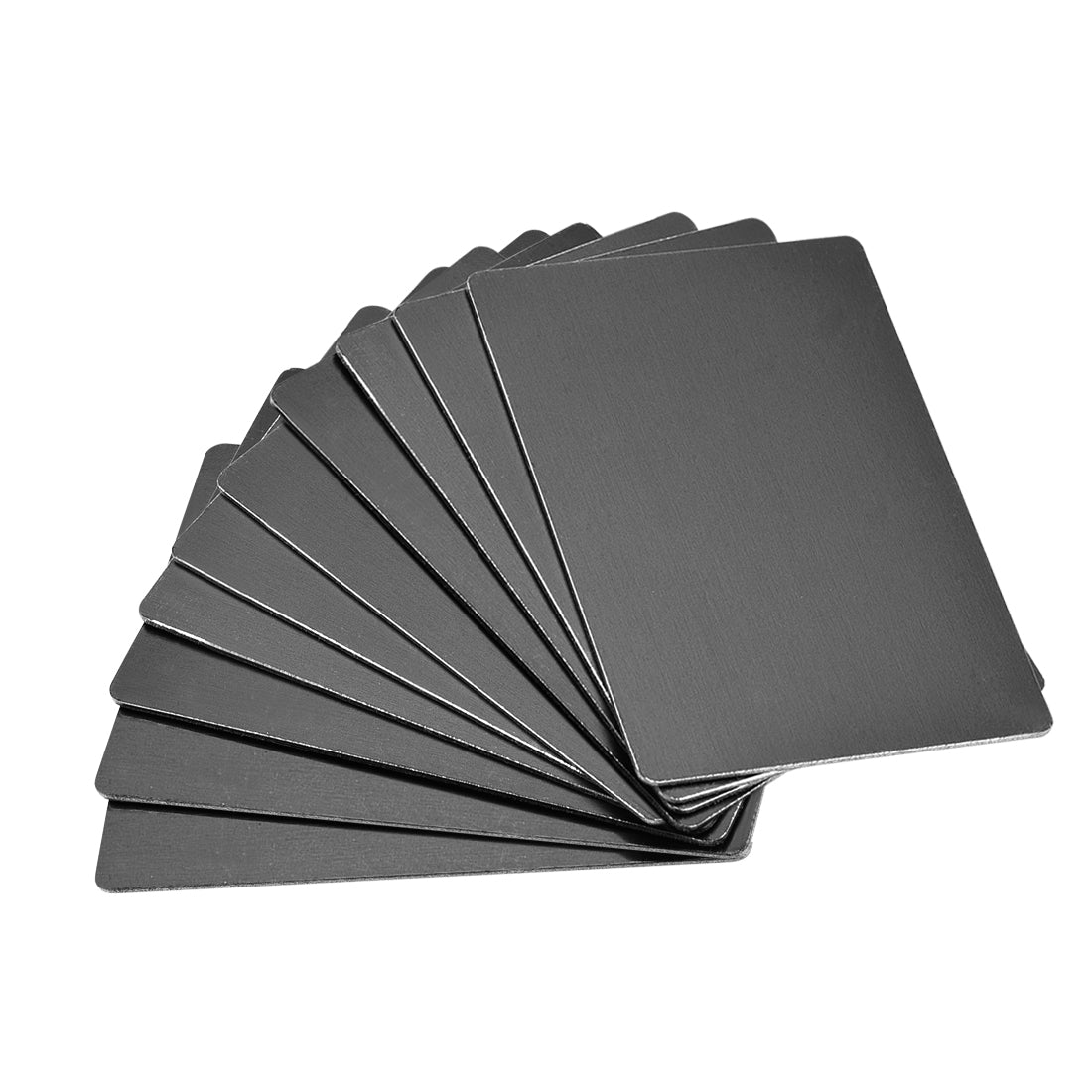 Uxcell Uxcell Blank Metal Business Card 88x53x0.5mm Anodized Aluminum Plate for DIY Laser Printing Black 10 Pcs