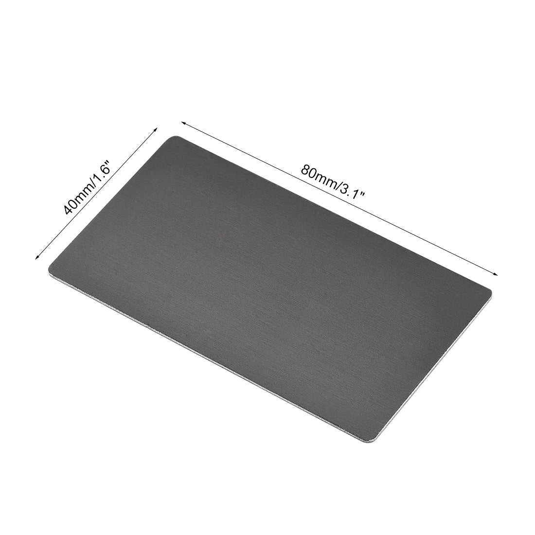  uxcell Blank Metal Card 80mm x 30mm x 0.5mm Anodized Aluminum  Plate Black 5 Pcs