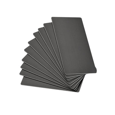 Harfington Uxcell Blank Metal Business Card 88x53x0.5mm Anodized Aluminum Plate for DIY Laser Printing Black 10 Pcs