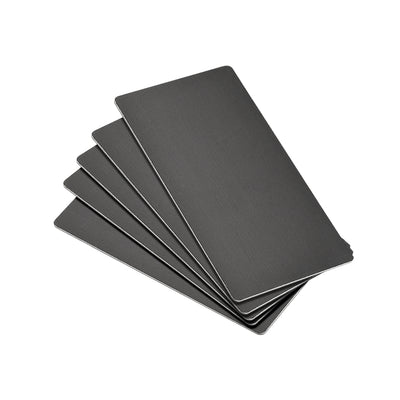 Harfington Uxcell Blank Metal Business Card 100x60x0.8mm Anodized Aluminum Plate for DIY Laser Printing Black 5 Pcs