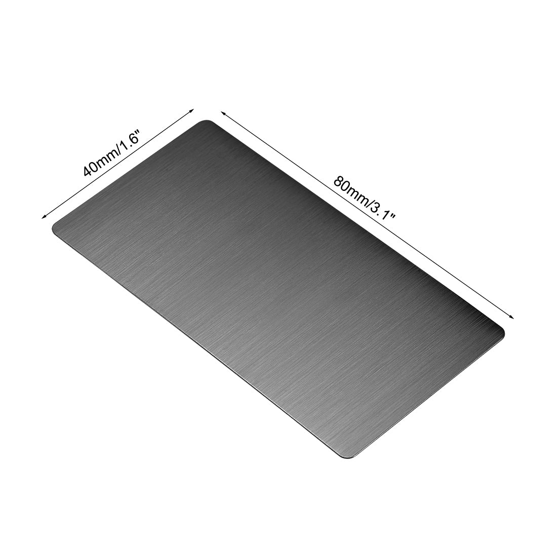 Uxcell Uxcell Blank Metal Business Card 80x50x0.4mm Brushed 201 Stainless Steel Plate for DIY Laser Printing Silver Tone 10 Pcs