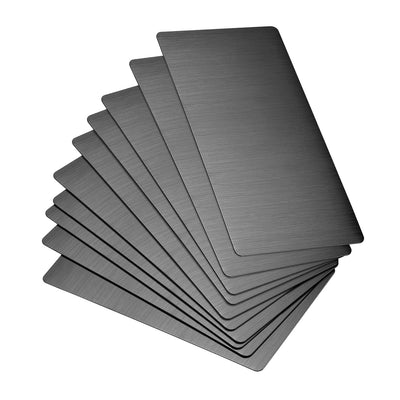 Harfington Uxcell Blank Metal Business Card 100x60x0.4mm Brushed 201 Stainless Steel Plate for DIY Laser Printing Silver Tone 15 Pcs