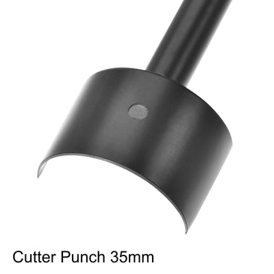 Harfington Uxcell Half-Round Leather Cutter Punch 15mm Anti-Rust Strap End Punch Tool for DIY