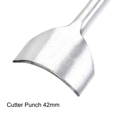 Harfington Uxcell Arc-Shaped Leather Cutter Punch 50mm Strap End Punch Tool for DIY Craft 2pcs