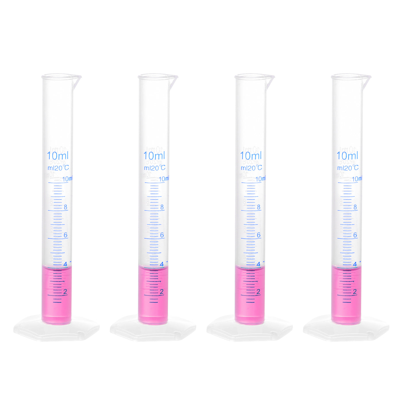 uxcell Uxcell Graduated Cylinder, 10ml Measuring Cylinder, 2-Sided Metric Marking, 4Pcs
