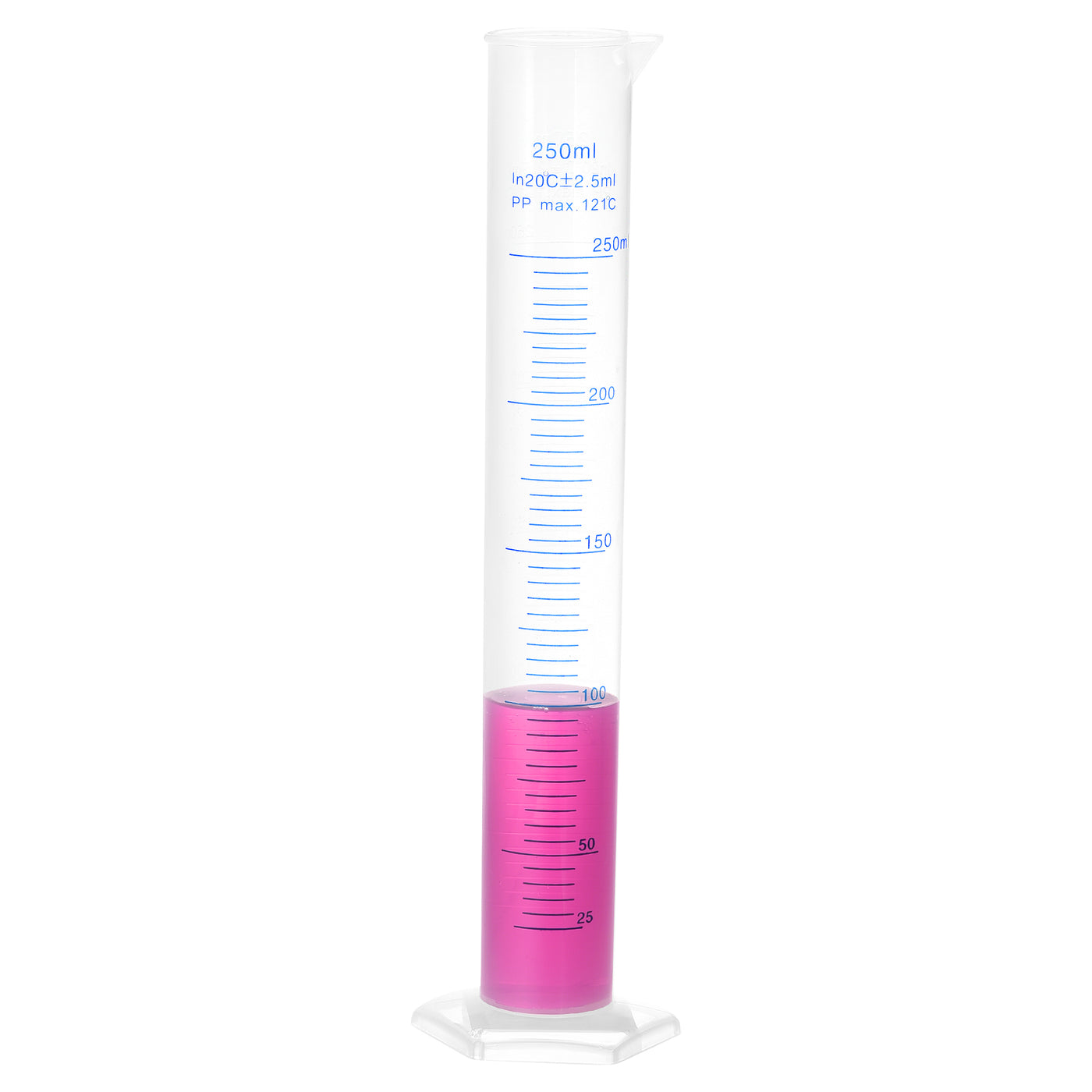 uxcell Uxcell Plastic Graduated Cylinder, 250ml Measuring Cylinder, 2-Sided Metric Marking