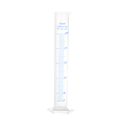 Harfington Uxcell Plastic Graduated Cylinder, 250ml Measuring Cylinder, 2-Sided Metric Marking