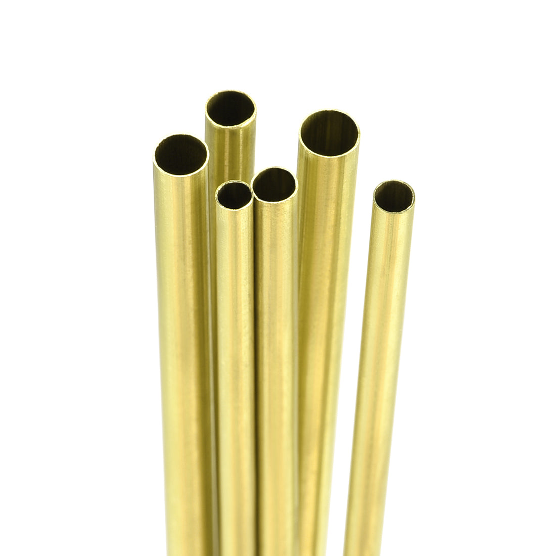 uxcell Uxcell Brass Tube, 4mm 4.5mm 5mm 5.5mm 6mm 6.5mm OD X 0.2mm Wall Thickness 300mm Length Seamless Round Pipe Tubing, Pack of 6