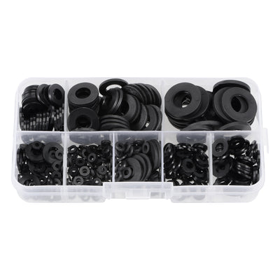 Harfington Uxcell Nylon Flat Washer Assortment Kit M2 M2.5 M3 M4 M5 M6 M8 M10 with Case Seal Gasket for Faucet Pipe Water Hose, 500in1 Set