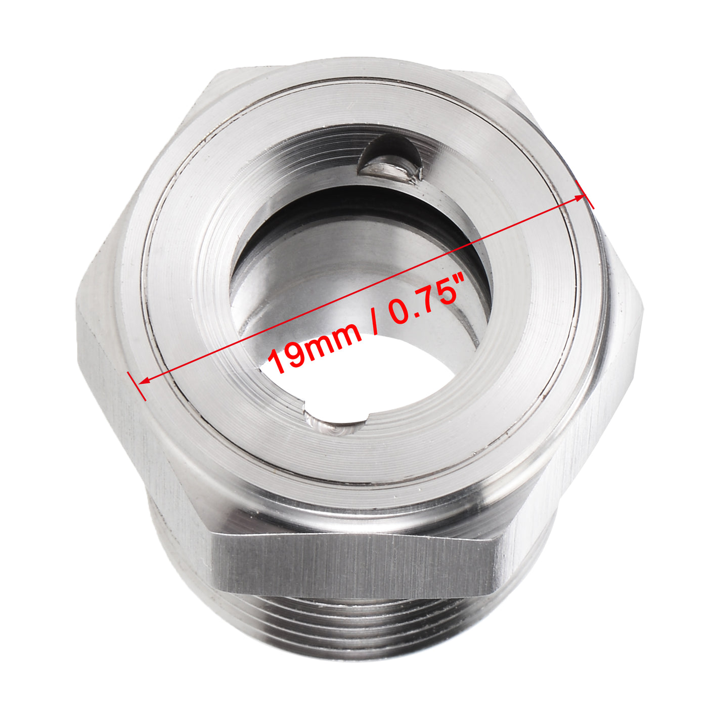 uxcell Uxcell Oil Liquid Level Gauge Sight Glass NPT Male Threaded 304 Stainless Steel Air Compressor Fittings, Silver Tone