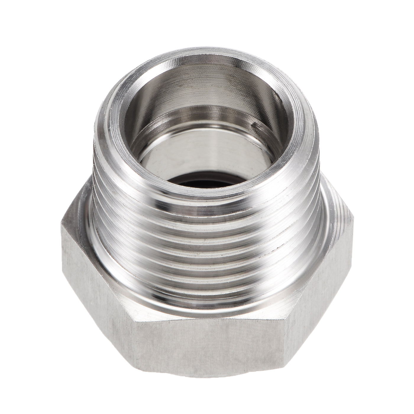 uxcell Uxcell Oil Liquid Level Gauge Sight Glass NPT Male Threaded 304 Stainless Steel Air Compressor Fittings, Silver Tone
