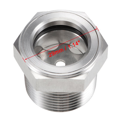 Harfington Uxcell Oil Liquid Level Gauge Sight Glass NPT Male Threaded 304 Stainless Steel Air Compressor Fittings with Gasket