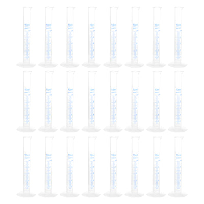 Harfington Uxcell Plastic Graduated Cylinder, 10ml Measuring Cylinder 2-Sided Metric Marking 24Pcs