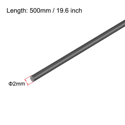 Harfington Uxcell Carbon Fiber Rod 6mm, 500mm/19.6inch Length for RC Airplane Matte Pole, 2pcs