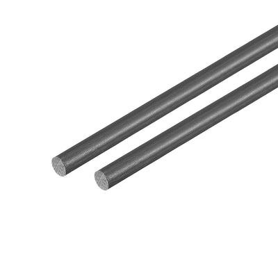 Harfington Uxcell Carbon Fiber Rod 6mm, 500mm/19.6inch Length for RC Airplane Matte Pole, 2pcs
