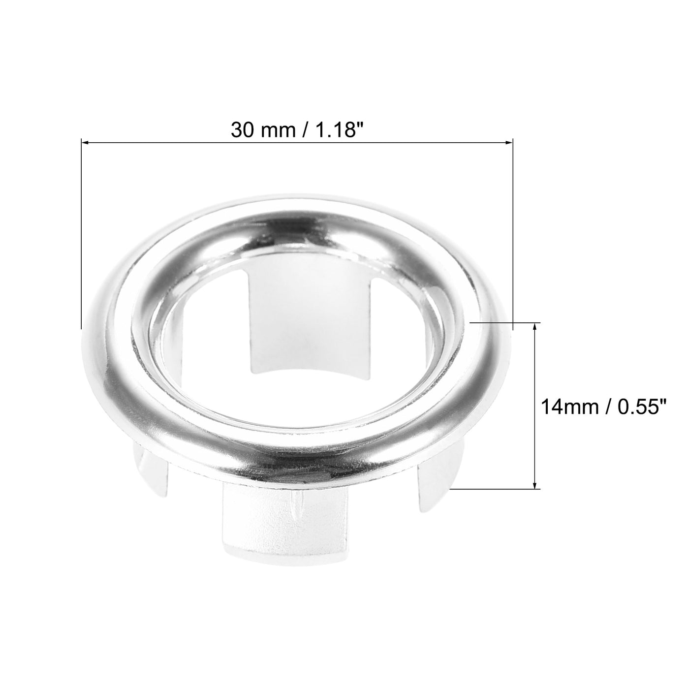 uxcell Uxcell Sink Basin Trim Overflow Cover Insert in Hole Ring Covers Caps Silver Tone 6pcs