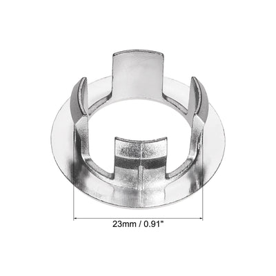 Harfington Uxcell Sink Basin Trim Overflow Cover Insert in Hole Ring Covers Caps Silver Tone 6pcs