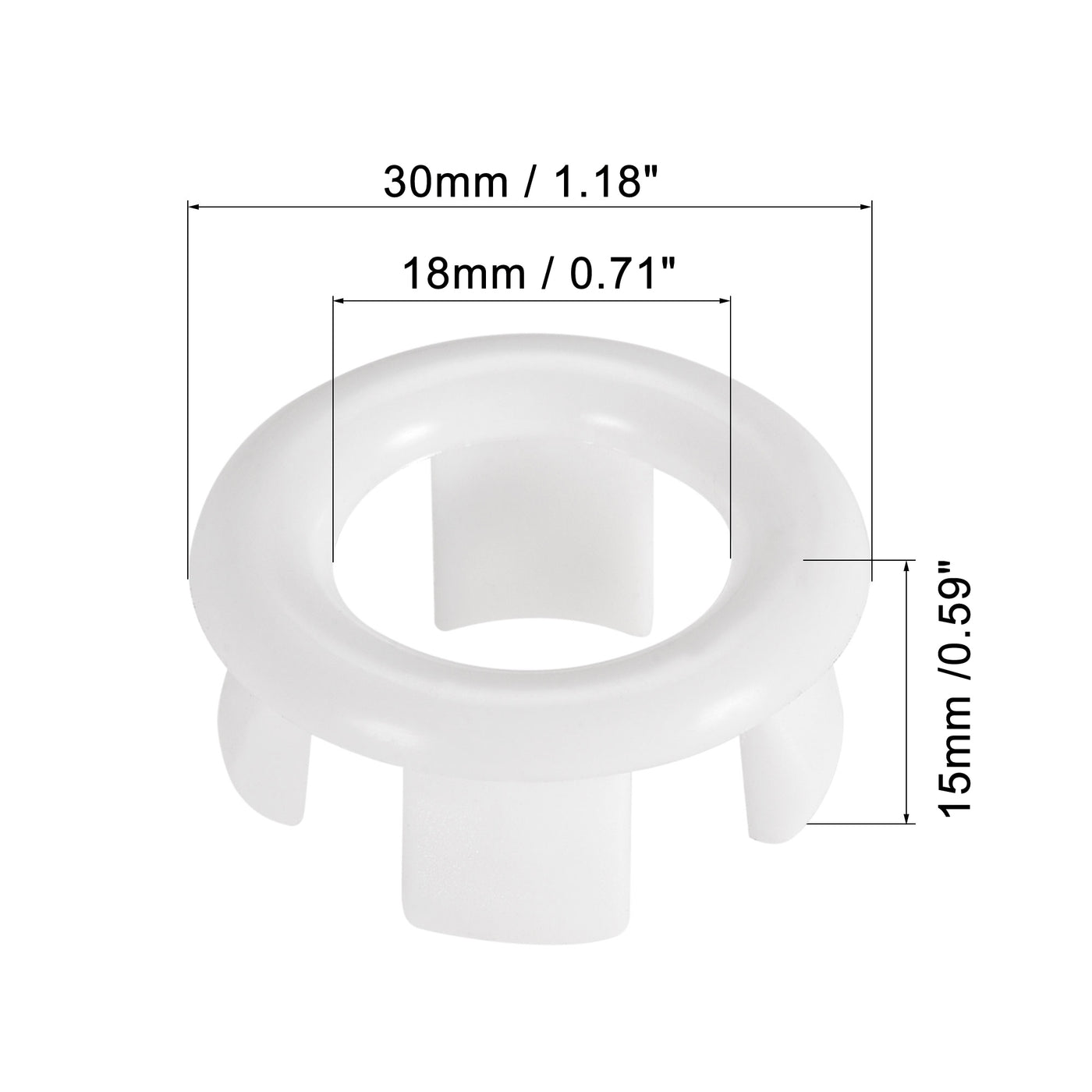 uxcell Uxcell Sink Basin Trim Overflow Cover Insert in Hole Ring Covers Caps White 12pcs