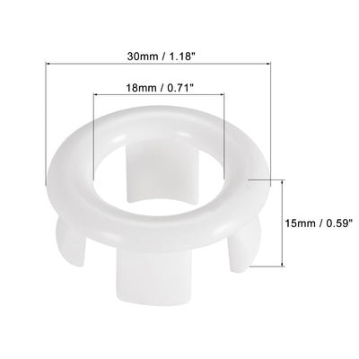 Harfington Uxcell Sink Basin Trim Overflow Cover Insert in Hole Ring Covers Caps White 24pcs
