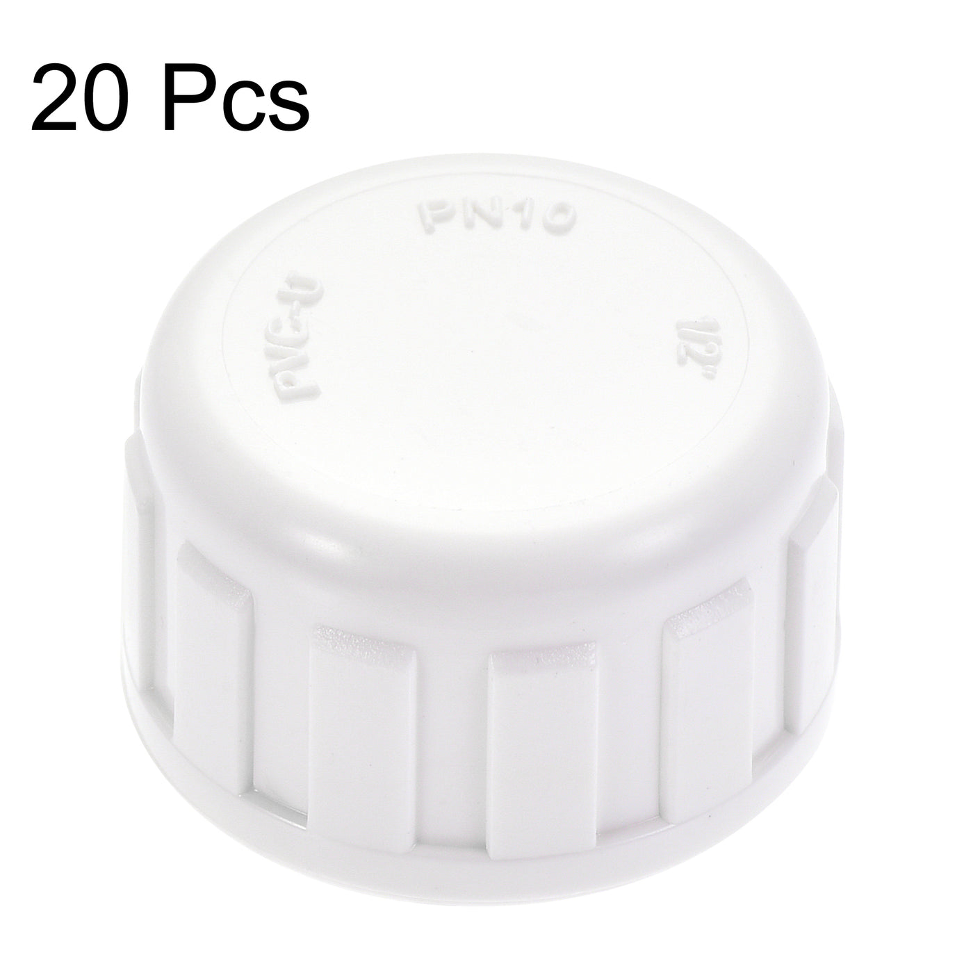 Uxcell Uxcell 1/2PT Pipe Fitting Cap PVC Female Thread Hose Connector Pipes End White 20Pcs