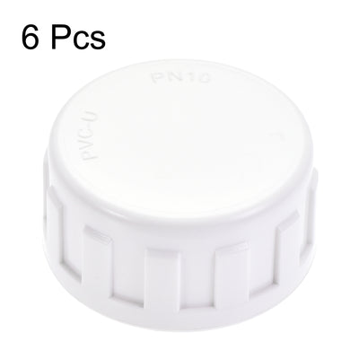 Harfington Uxcell G Pipe Fitting Cap, PVC Female Thread Hose Connector, for Garden and Outdoor Water Pipes End, 6Pcs
