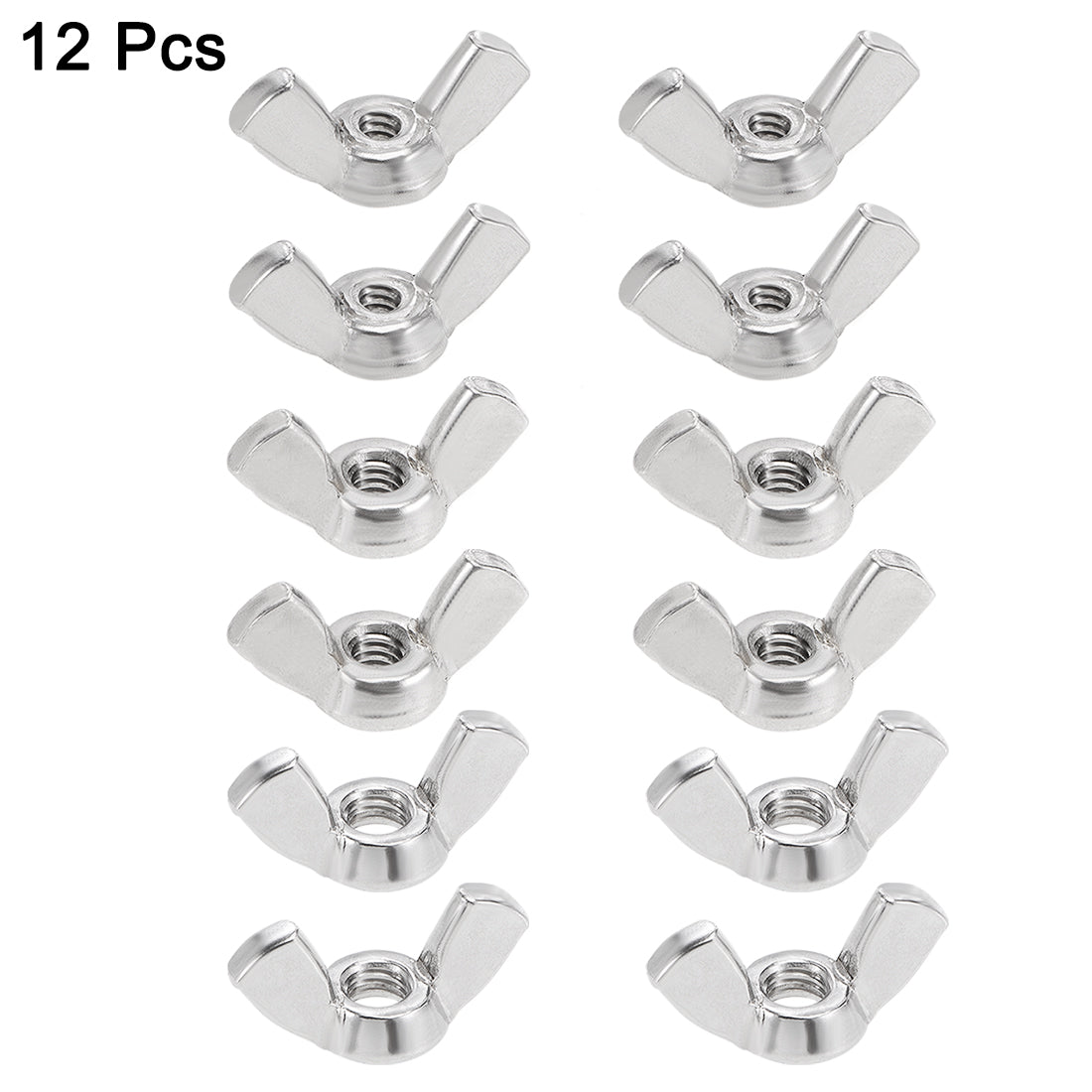 uxcell Uxcell 6-32 8-32 10-32 Wing Nuts 304 Stainless Steel Shutters Butterfly Nut Hand Twist Tighten Fasteners Parts 12pcs
