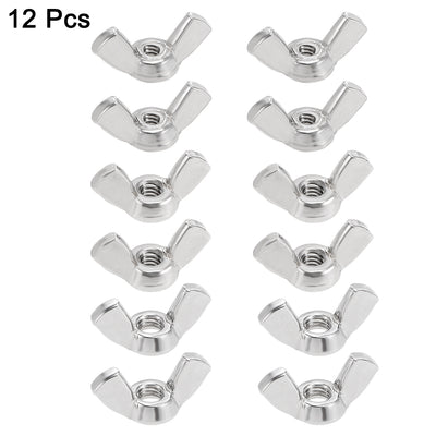 Harfington Uxcell 6-32 8-32 10-32 Wing Nuts 304 Stainless Steel Shutters Butterfly Nut Hand Twist Tighten Fasteners Parts 12pcs