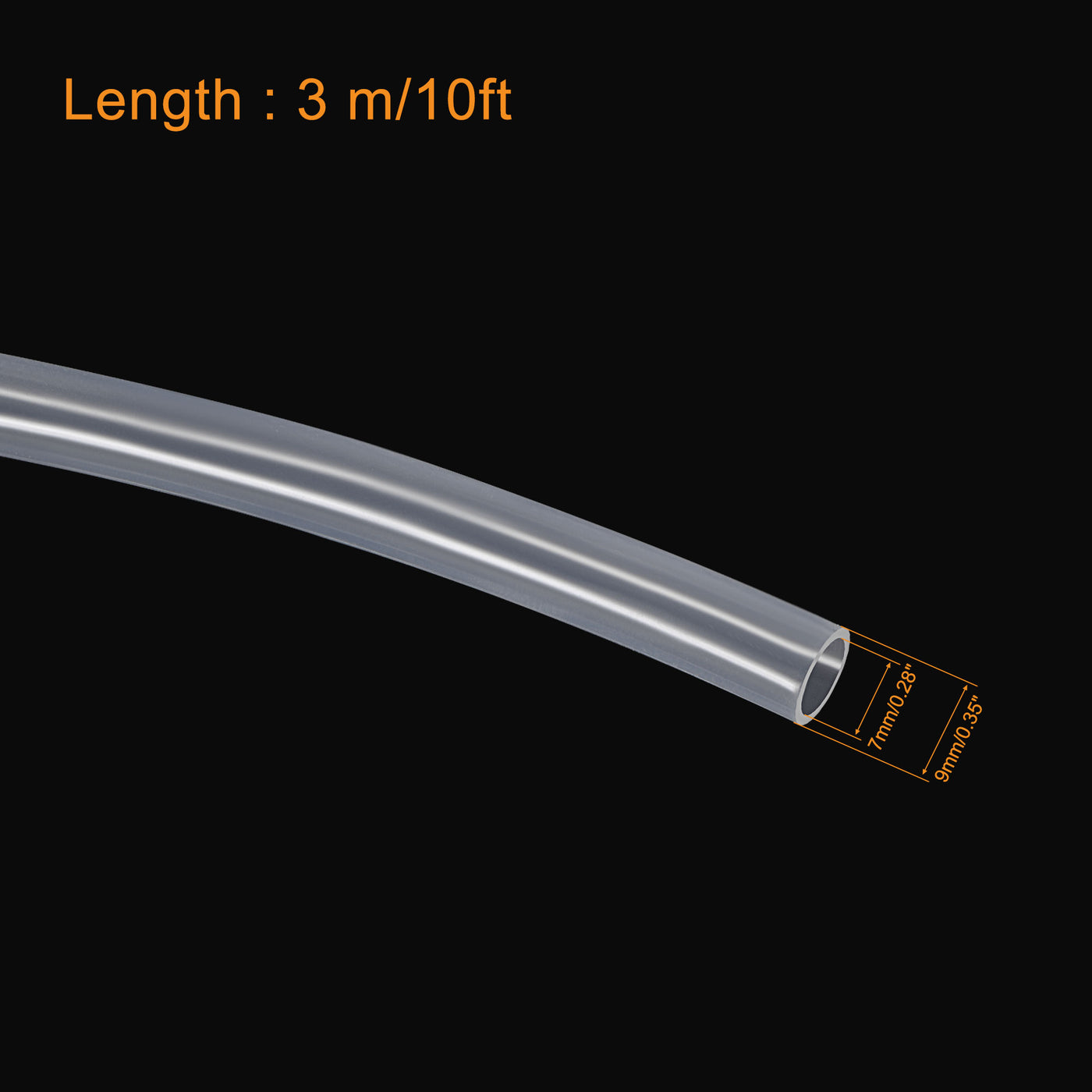 10ft 12mm IDx16mm OD Silicone Tubing Clear Industrial Tube Silicone Hose 634149057979