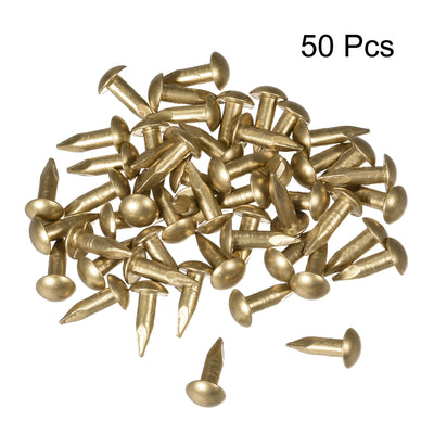 Harfington Uxcell Small Tiny Brass Nails, for DIY Pictures Wooden Boxes Household Accessories
