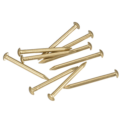 Harfington Uxcell Small Tiny Brass Nails 2.8x35mm for DIY Decorative Pictures Wooden Boxes Household Accessories 10pcs