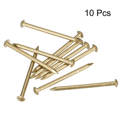 Harfington Uxcell Small Tiny Brass Nails 2.8x35mm for DIY Decorative Pictures Wooden Boxes Household Accessories 10pcs