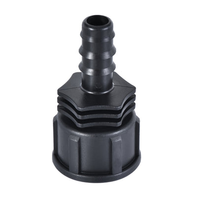 uxcell Uxcell ABS Hose Barb Fitting Coupler, 12mm Barb x G3/4 Female Thread Pipe Adapter, Black
