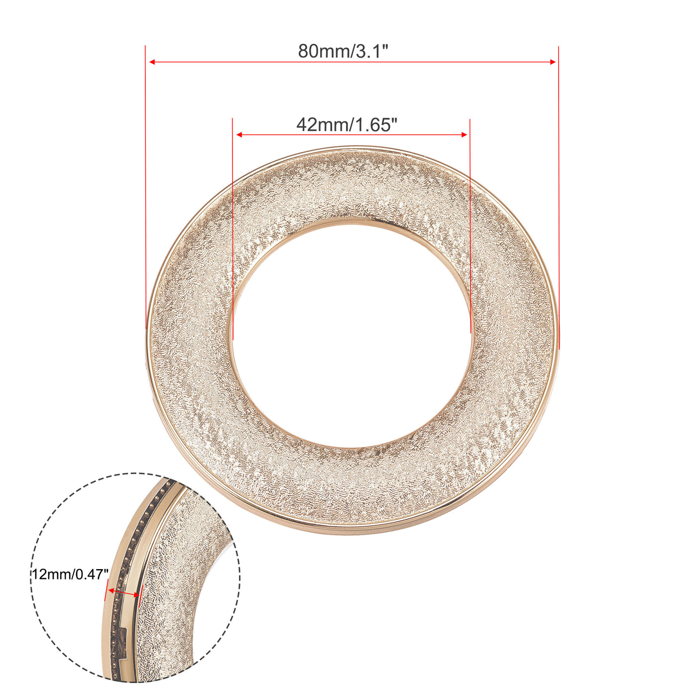 Uxcell Uxcell Curtain Grommets, 42mm Curtain Eyelets Roman Rings Home Decor Bright Gold 16pcs
