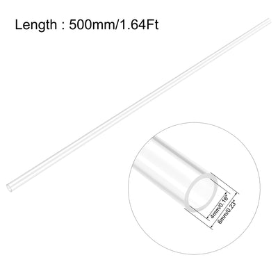 Harfington Uxcell PC Rigid Round Clear Tubing 10mm(0.4 Inch)IDx12mm(0.47 Inch)ODx500mm(1.64Ft) Length Plastic Tube 5pcs