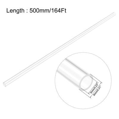 Harfington Uxcell PC Rigid Round Clear Tubing 10mm(0.4 Inch)IDx12mm(0.47 Inch)ODx500mm(1.64Ft) Length Plastic Tube 2pcs