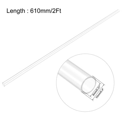 Harfington Uxcell PC Rigid Round Clear Tubing 18mm(0.7 Inch)IDx20mm(0.79 Inch)ODx610mm(2Ft) Length Plastic Tube 3pcs