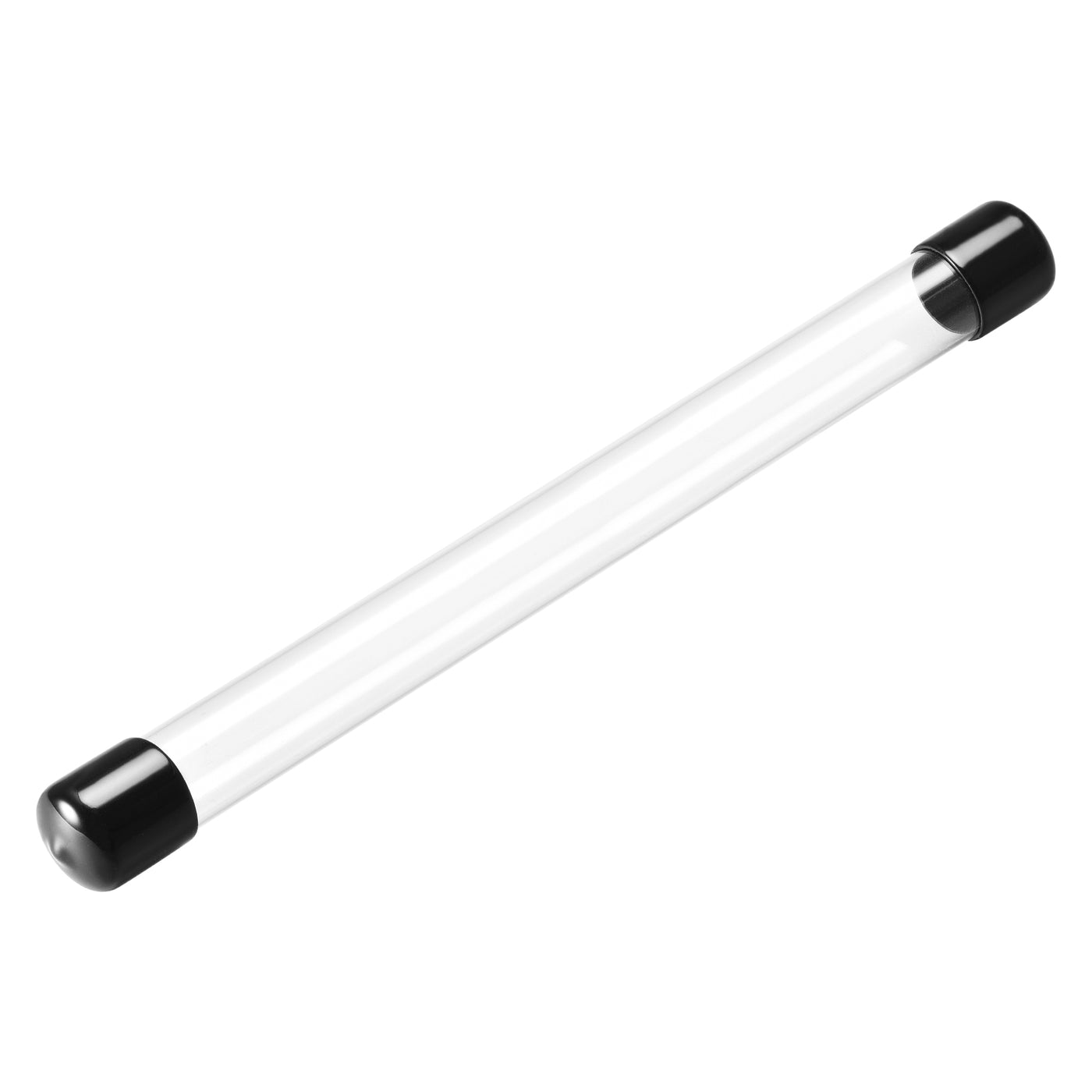 uxcell Uxcell PC Rigid Round Clear Tubing 18mm(0.7 Inch)IDx20mm(0.79 Inch)ODx250mm(0.82Ft) Length Plastic Storage Transparent Tube with Black Lids