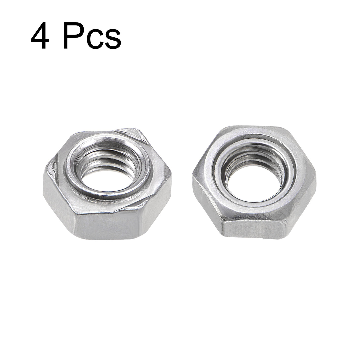 Uxcell Uxcell Hex Weld Nuts,1/2-13 Carbon Steel with 3 Projections Machine Screw Gray 4pcs