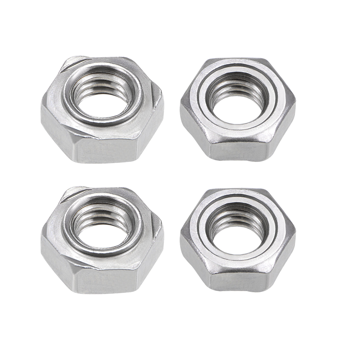 Uxcell Uxcell Hex Weld Nuts,1/2-13 Carbon Steel with 3 Projections Machine Screw Gray 4pcs