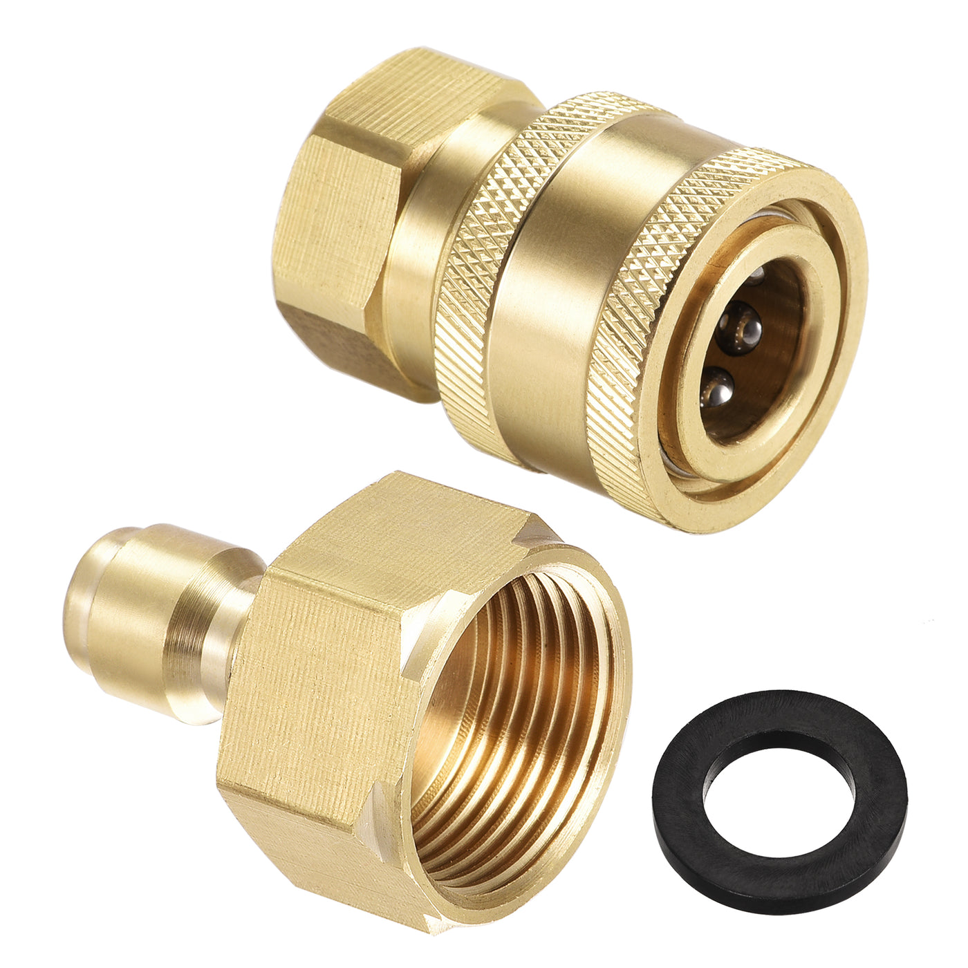 uxcell Uxcell Brass Quick Connector Set M22x1.5 & M14x1.5 Female Thread