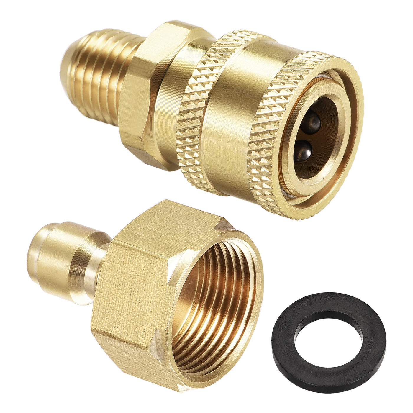 uxcell Uxcell Brass Quick Connectors Set M14x1.5 Male & M22x1.5 Female Thread