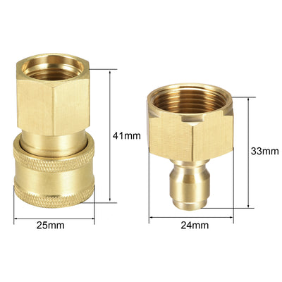 Harfington Uxcell Brass Quick Connect Set Fittings M22 & M18x1.5 Female Thread
