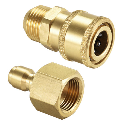 uxcell Uxcell Brass Quick Connect Set M18x1.5 Male & M18 Female Thread