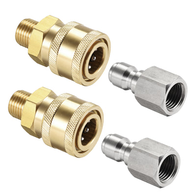 uxcell Uxcell Brass Quick Connect Set G1/4 Male & Female Thread, 2 Sets