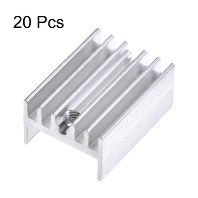 Harfington Uxcell 20x15x10mm TO-220 Aluminum Heatsink for Cooling MOSFET Transistor Diodes 20pcs
