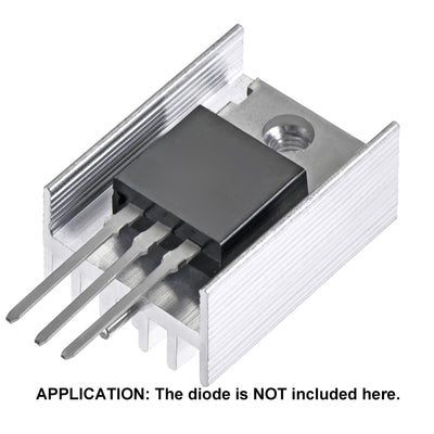 Harfington Uxcell 20x15x10mm TO-220 Aluminum Heatsink for Cooling MOSFET Transistor Diodes with a Support Pin 20pcs