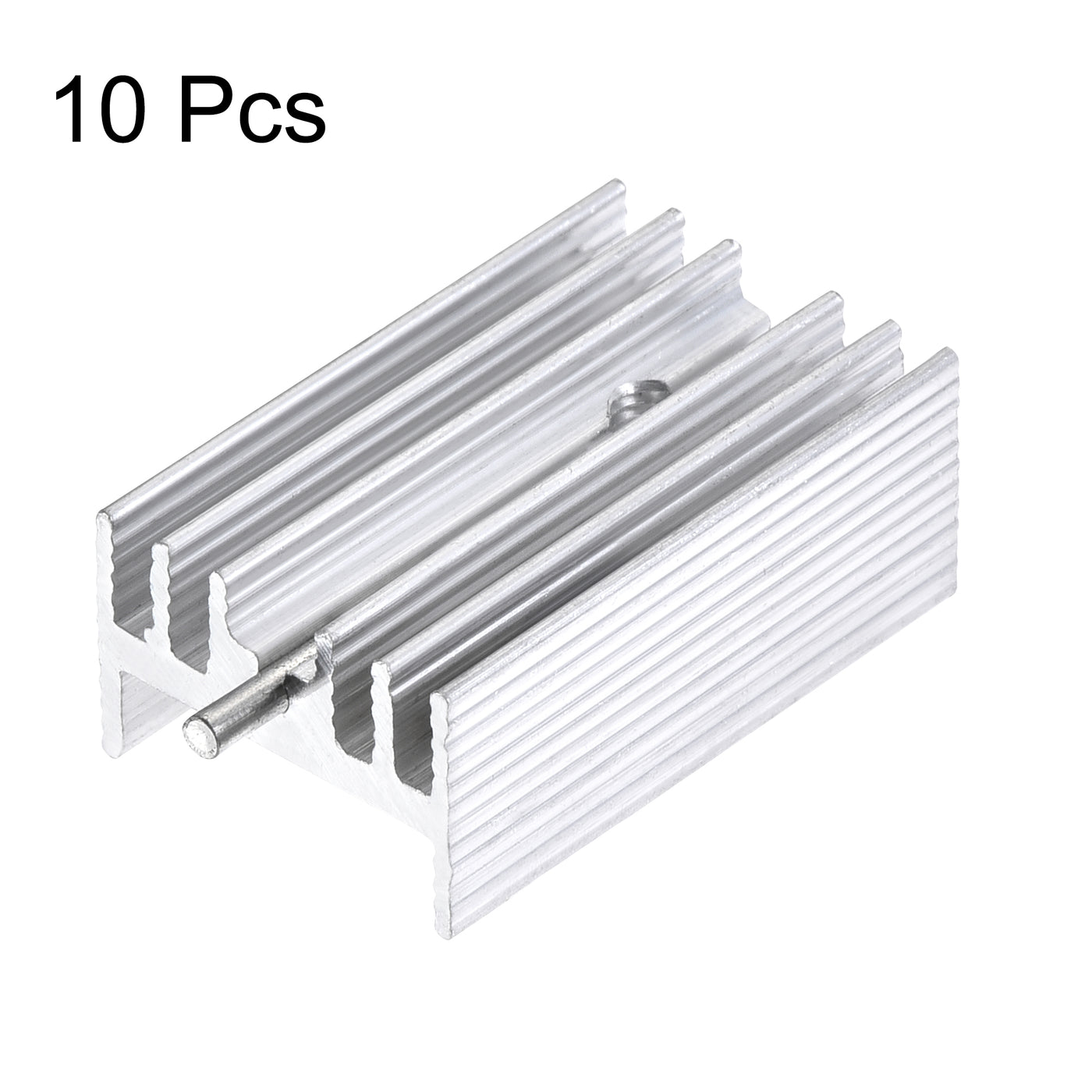 uxcell Uxcell 25x15x10mm TO-220 Aluminum Heatsink for Cooling MOSFET Transistor Diodes with a Support Pin 10pcs